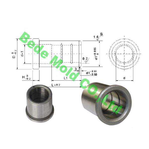 SKD11 Smooth Guide Bush With Oil Grooves MISUMI Standard Shoulder Type
