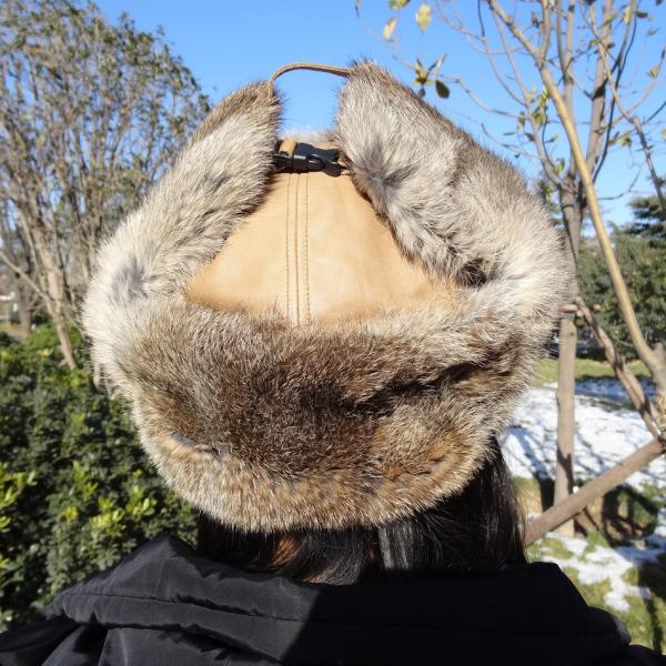 Custom Aviation Shearling Trapper Hat Earflap Rabbit Fur Trim Ushanka Hats