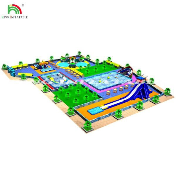 Buy Commercial Floating Inflatable Water Inflatable Wate Park Slides With Pool at wholesale prices