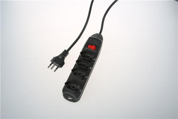 Buy Black USB Power Strip 4 Outlet With Switch Custom Long Power Code at wholesale prices