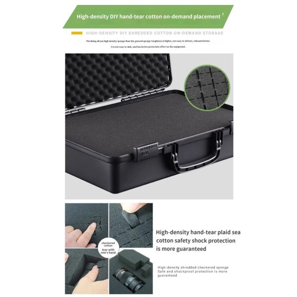 Waterproof Tool Storage Case with Air Pressure Valve and High-density Sponge Lining for Multi-purpose Usage