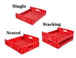 Injection Bread Crate Mesh Nestable Crate Plastic Storage Moving Stackable