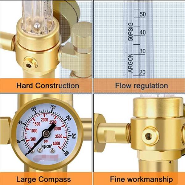 Adjustable Flow Meter Co2 Argon Regulator for 4000 Psi Inlet Pressure and 10ft Hose