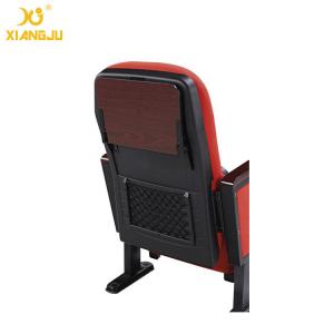 Quality Cold molded foam 560mm Fabric Folding Auditorium Chairs with Writing Table / PP Sheel Pan for sale