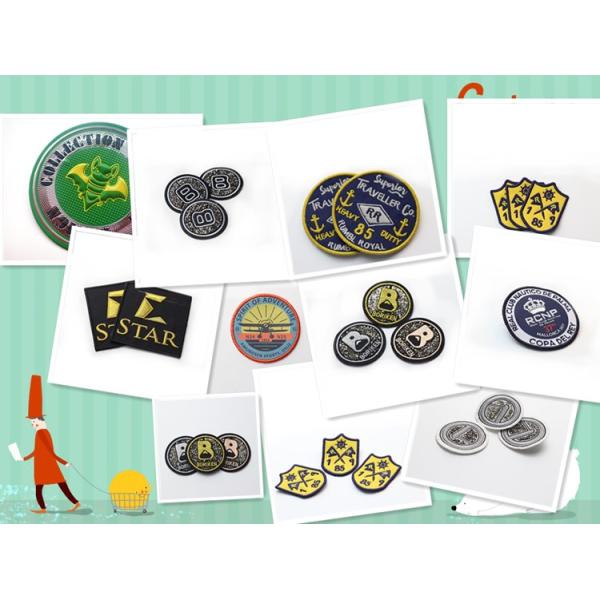 3D Flocking Badge Custom iron/sew on cloth patches for Garment Patch embossed logo