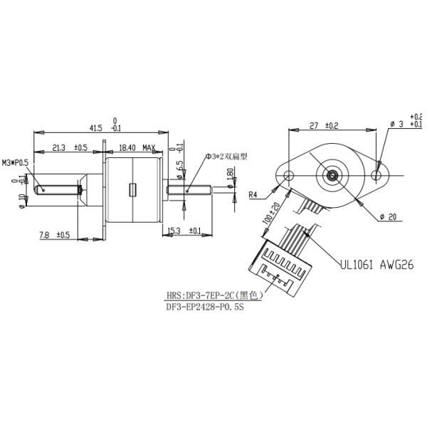 Metal Electric Linear Actuator Motor , 20mm Stepper Motor RoHS Approval PM20L-020