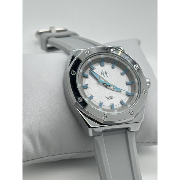 Classic Black Silicon Strap Watch Mens Watch With Elastic Band White Dial