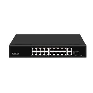 China 16 Port PoE Switch 10/100M Ethernet With 2 SFP/RJ45 Uplink For CCTV Cameras 300W Budget on sale