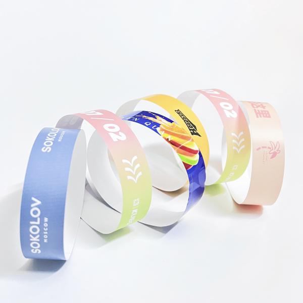 Buy Printable Tyvek Paper Wristbands With Sequential Numbering Barcoding at wholesale prices