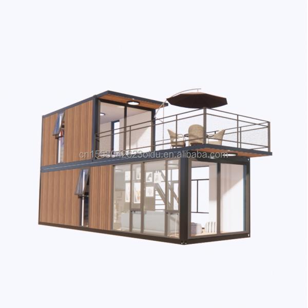 EU Customized 40ft Container Movement Modern Modular Office or Supermarket Galvanized Steel Bending 180g Log Steel Frame