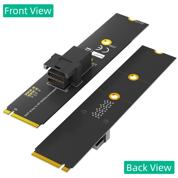 M.2 to SFF-8643 Adapter for NVMe SSD 32Gbps PCIe 3.0 x4