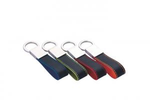 Quality Stitch Metal Snap Hook Key Ring 7mm Debossing Leather Car Key Holder for sale