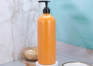 Quality 25mm Orange Shampoo Plastic Pump Dispenser Bottles 900ml for sale