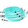 Fiber Optical MTP MPO Patch Cable , Blue 8 Core Multimode Fiber Optic Cable for sale