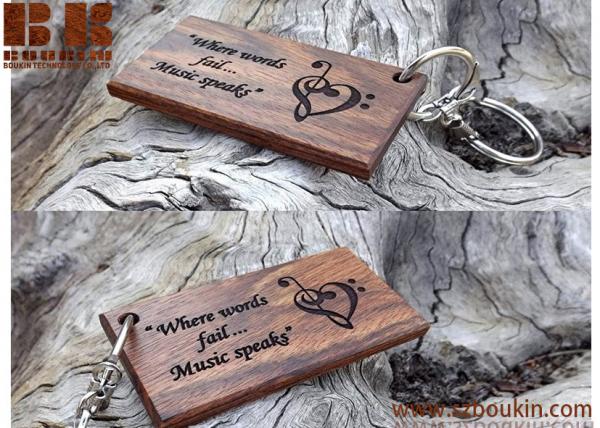 Buy premium quality customized handmade laser engraved wooden key chains 74*38.6*6.2 mm Burlywood at wholesale prices