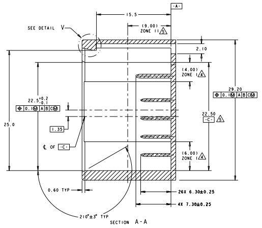 5Row 2.54mm 28Pin TE Connnectivity AMP Connectors for Automotive wire harness