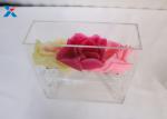 3 Holes Rectangle Acrylic Storage Containers Clear For Fresh / Preserved Flower