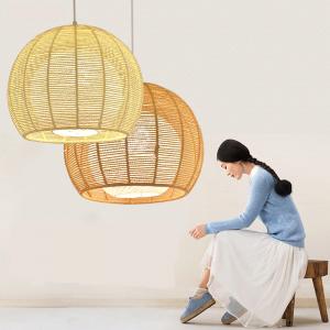 China Rattan weaving bamboo Pendant Lamp For Indoor Home Lighting Fixtures (WH-WP-19) on sale
