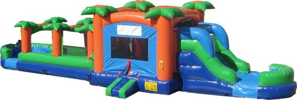 Buy inflatable kdis obstacle course with bouncer and slide at wholesale prices