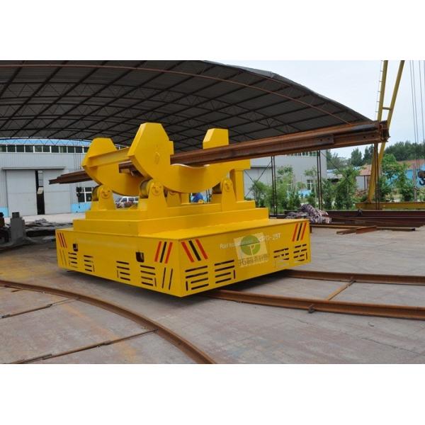 High temperature conductor rail power billet transfer cars on arc-shaped rails