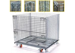 Quality High Strength Collapsible Wire Containers Storage Cages For Handling Loading / Unloading for sale