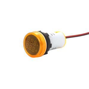 China 22mm 100A 50~500V round LED indicator voltmeter ammeter digital indicator signal lamp voltmeter ammeter lights tester on sale