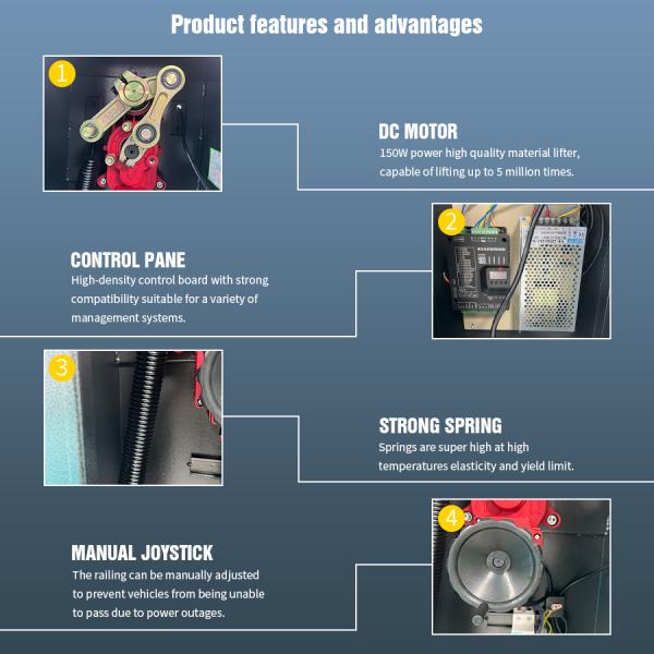 HCW UHF Reader Parking Boom Barrier Automatic Rising Arm Barrier Gate Multi Speed