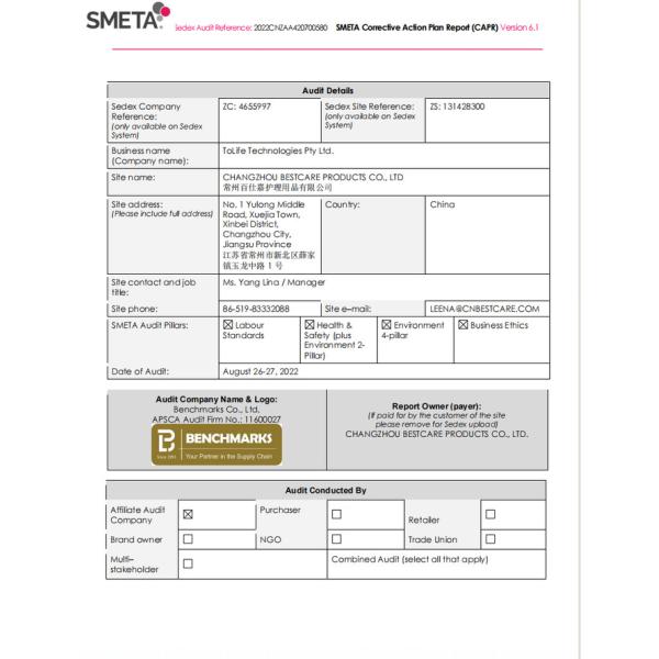 Changzhou Bestcare Products Co., Ltd. quality control 2
