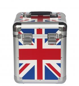 Quality 7'' Union Jack Flag Aluminum Carry Cases For Lp 50pcs, UK Flag Aluminum Cases for sale