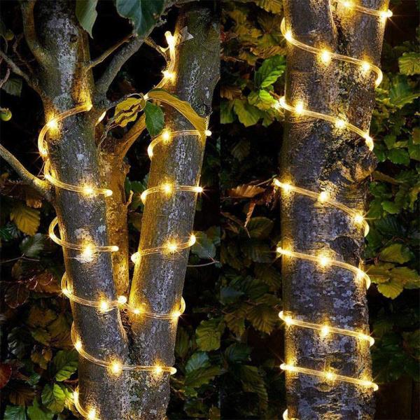 Flexible 170MA Solar Christmas Lights 39ft Led Lamp Beads 8 Mode