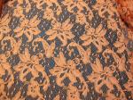 Orange Cotton Nylon Lace Mesh Fabric AZO Dyeing For Ladies Garment SYD-0001