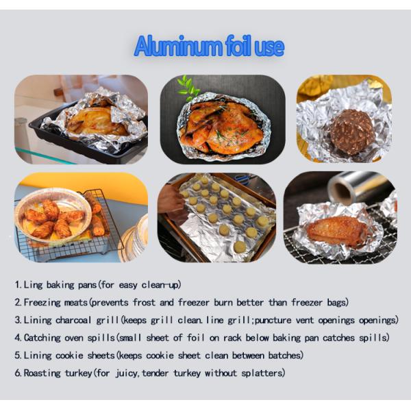 Disposable 30 31 Micron Kitchen Aluminium Foil Paper For Restaurants Cooking Packaging