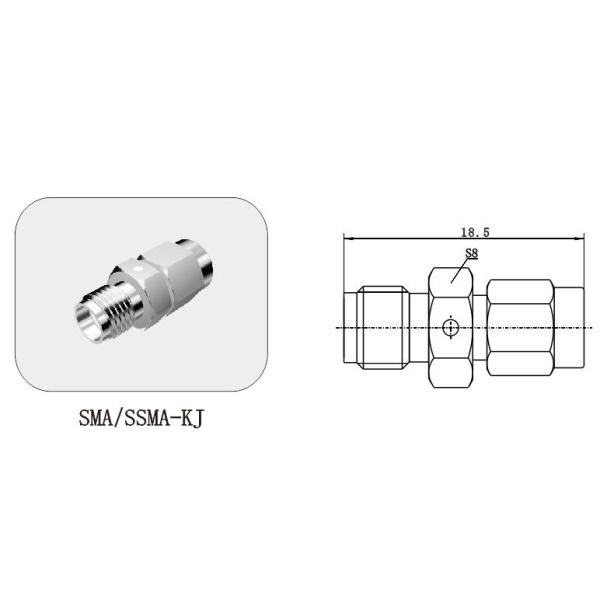High Precision RF Adapter Connector SMA Female to SSMA Male High Reliability