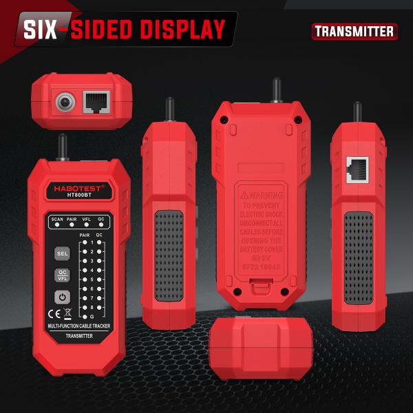 HT800 Network Cable Tester with PoE Detection & RJ45 Wire Mapping