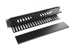 Quality 2 Inch Depth Cable Management Panel Plastic Covered Single Side Powder Coated for sale
