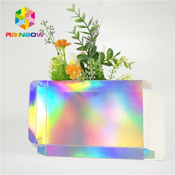 Rectangle Folding Hologram Paper Packaging Box For Cosmetics Eyelash Brush Facial Mask