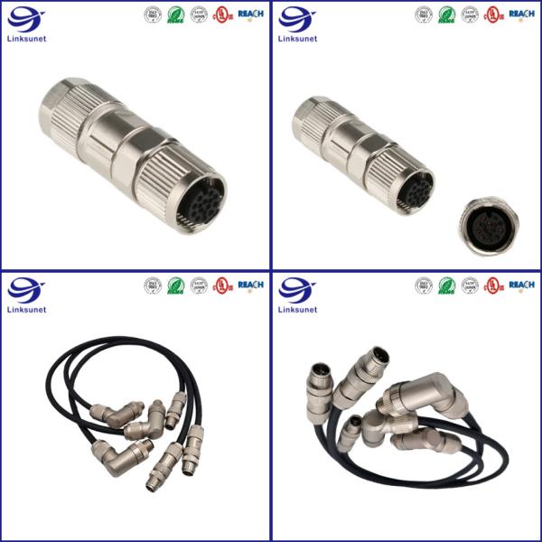 Data transmission Wire Harness with SACC Zinc Die Cast IP67 Connector