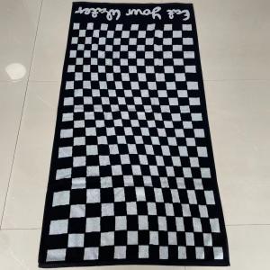 China 100% Cotton Jacquard Woven Yarn-dyed Checkerboard Bath Towel with logo on sale