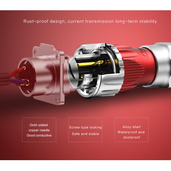 Cnlinko 1 / 4 Bayonet Connect Metal Shell IP68 Waterproof Connector 20A 3 Pin Plug Socket