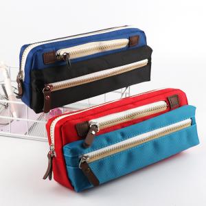 China Canvas Pencil Case School Pencil Bag For Students Simple Candy Color Large-capacity Pencil Cases Stationery Cosmetic Bag on sale