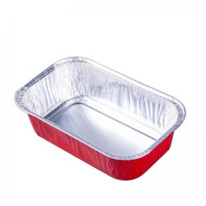 Quality 500ml Disposable Airplane Lunch Box Aluminum Foil Pan Airline Food Packing Trays With Lids for sale