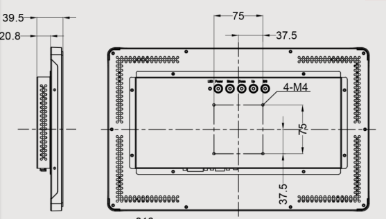 10 Point Open Frame Touch Screen Monitor 15.6" 1920x1080 HDMI VGA Windows Android