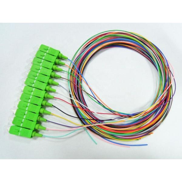 Single Model Pigtail Fiber Optic Cable 0.9mm Tight Buffer SC APC 12 Colors