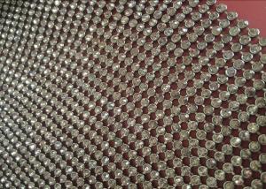 Quality Gunmetal Crystal Rhinestone Metal Sequin Fabric Decoration Cloth CE Approved for sale