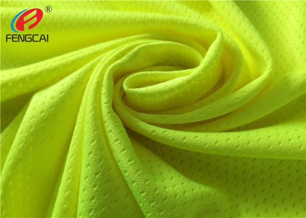 High Visibility Polyester Fluorescent Mesh Material Fabric , Elastic Mesh For