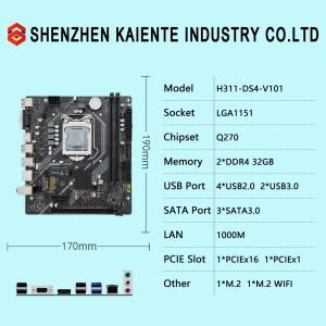 Quality H311 Motherboard INTEL LGA1151 I3 I5 I7 6th/7th/8th/9th E3 V5 CPU DDR4 Memory for sale