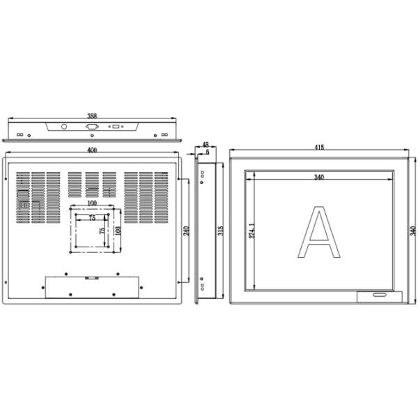 PLM-1701T 17" Industrial Touch Screen Monitor / Industrial Lcd Touch Screen