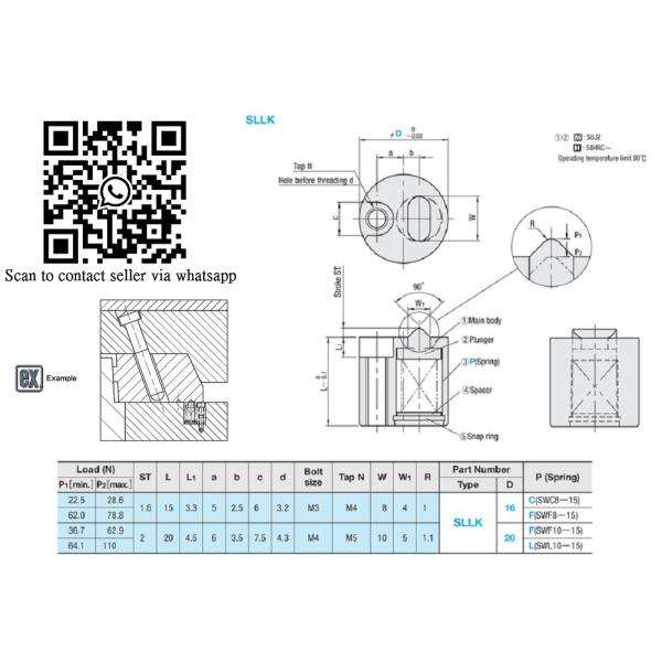 SLLK Slide Locks For Injection Mold MISUMI Standard SUJ2 Materials 58~62HRC