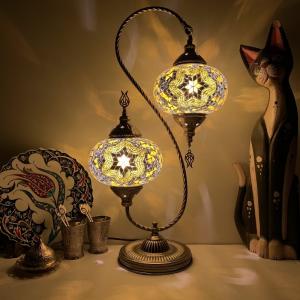 China Retro Decor Turkish Lamp Colorful Cup Battery Powered Stained Glass mediterranean lamp(WH-VTB-22) on sale