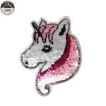 Delicate Reverse Sequin Unicorn Patch Handmade Pin Backing Any Size Available